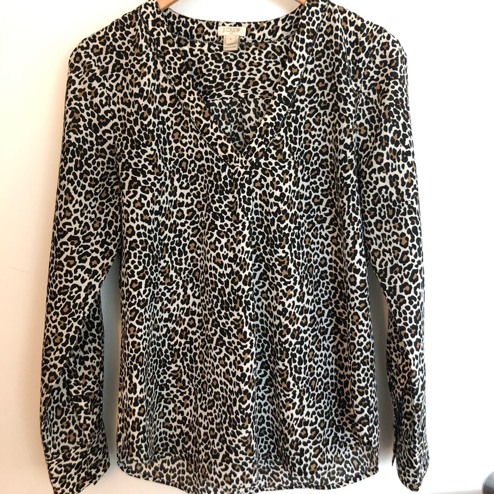 J. Crew Blouse in Leopard Print